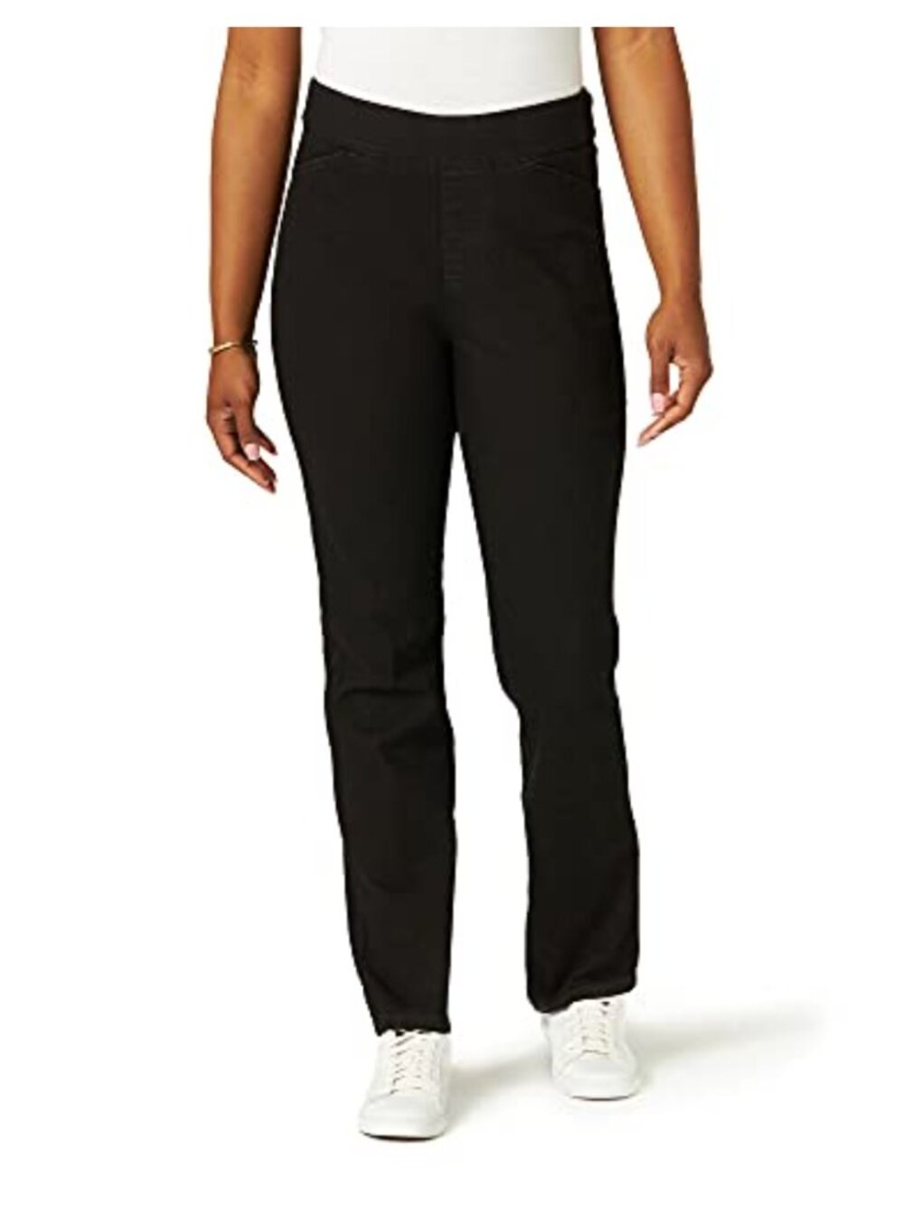 Easy Fit Elastic Waist Pull On Slim Stretch Denim Pants